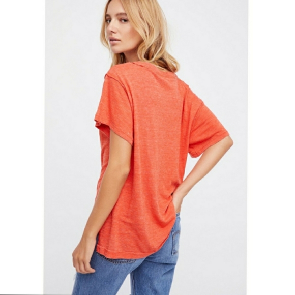 🎀Host Pick🎀FREE PEOPLE Orange Surf's Up Tee - Picture 4 of 7